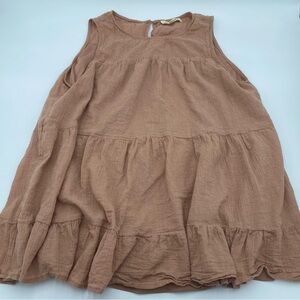 Listicle Babydoll Tiered Sleeveless Dusty Pink - Large